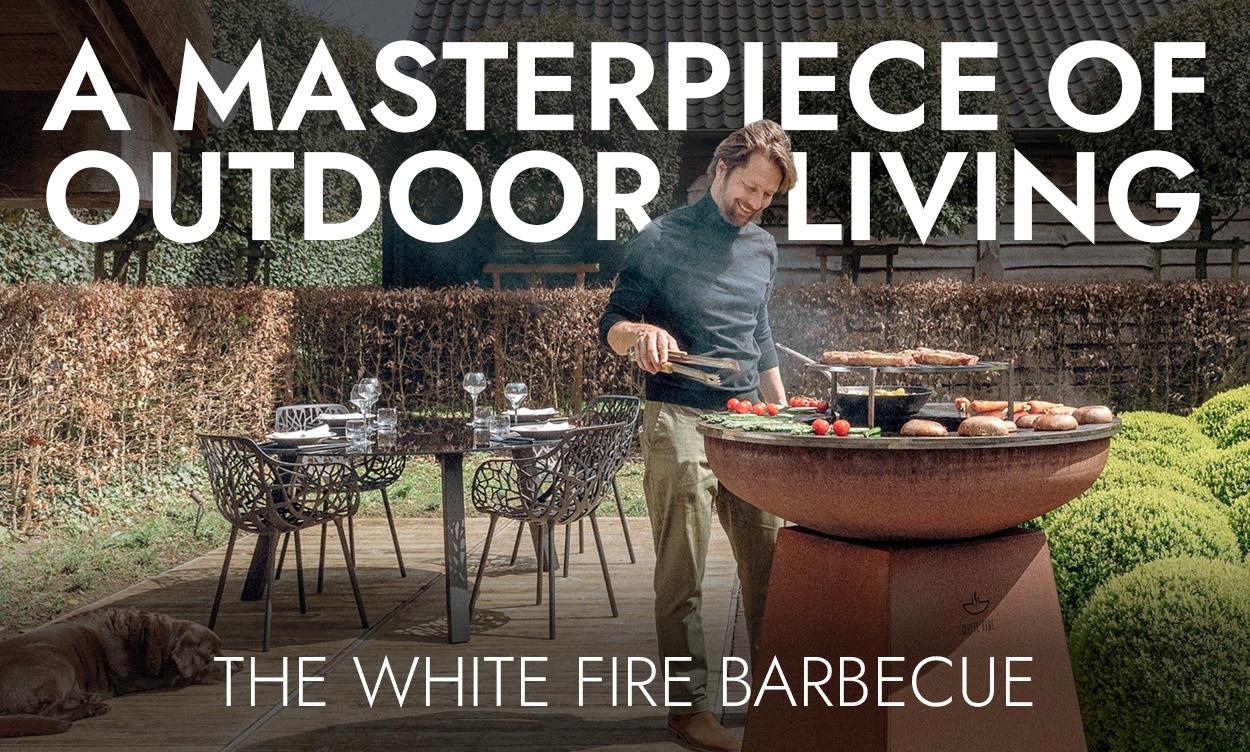 A Masterpiece of Outdoor Living: The White Fire Barbecue