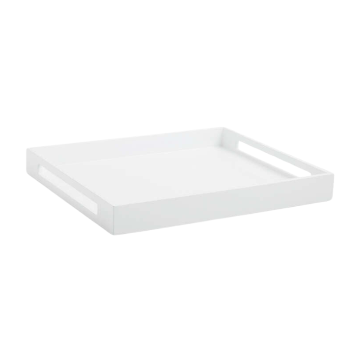 White Melamine Handled Tray